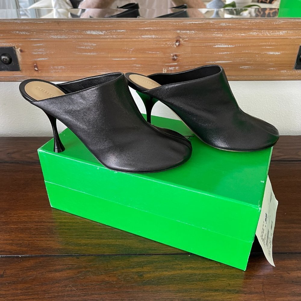 BOTTEGA VENETA 667191 Cocktail Stretch Black Leather Mule Pumps Shoes 36.5 - Picture 11 of 16